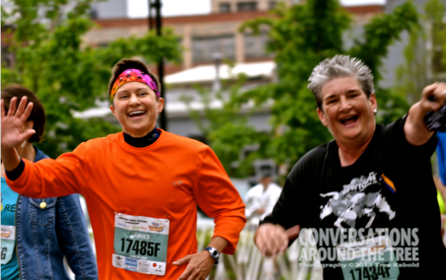 Just shy of 13 miles, we saw our family and friends!