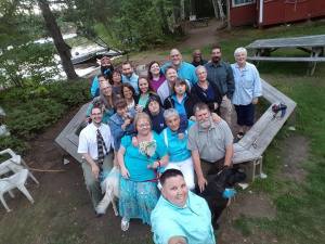 Surrounded by friends and family